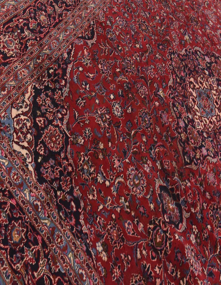 Detail image of  9' 6 x 12' 4  Hand Knotted Mashad Persian Wool Rug