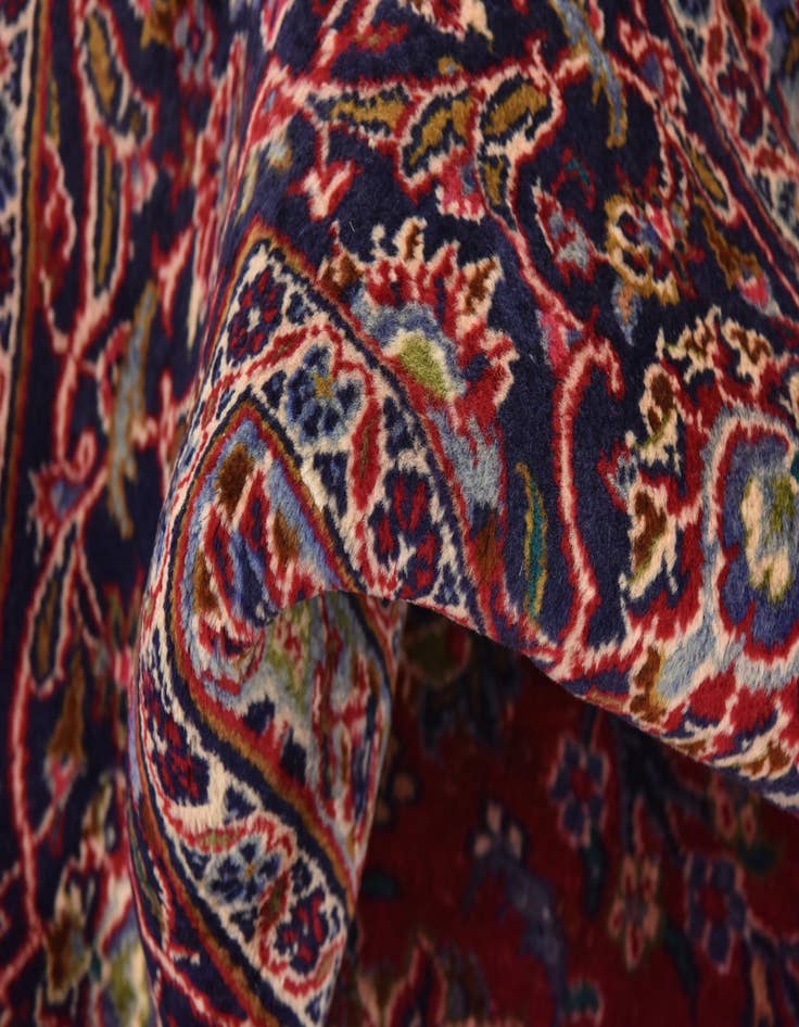 Detail image of  9' 6 x 12' 5  Hand Knotted Mashad Persian Wool Rug