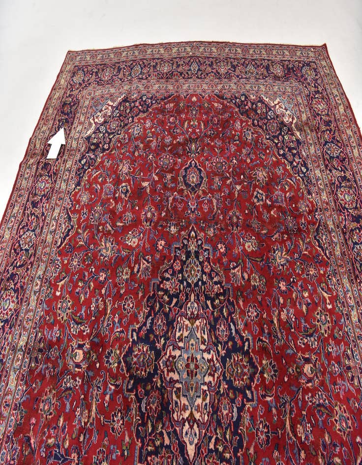 Detail image of  9' 6 x 12' 5  Hand Knotted Mashad Persian Wool Rug