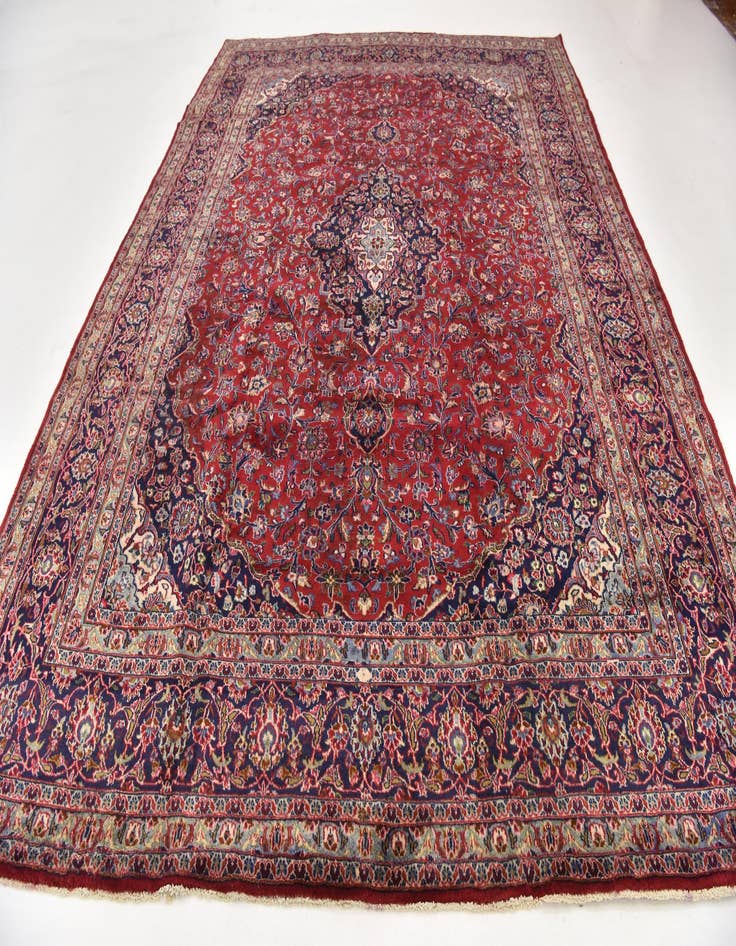 Detail image of  9' 6 x 12' 5  Hand Knotted Mashad Persian Wool Rug