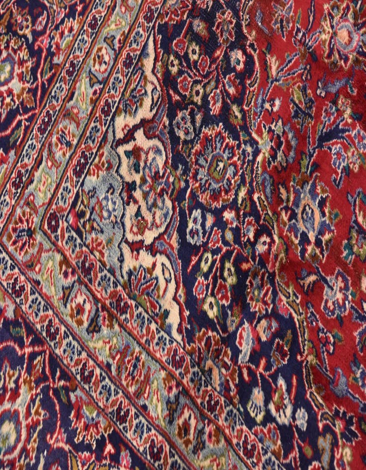 Detail image of  9' 6 x 12' 5  Hand Knotted Mashad Persian Wool Rug