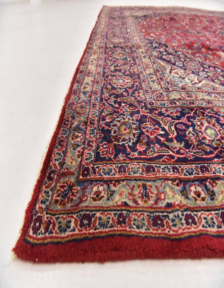 Detail image of  9' 6 x 12' 5  Hand Knotted Mashad Persian Wool Rug