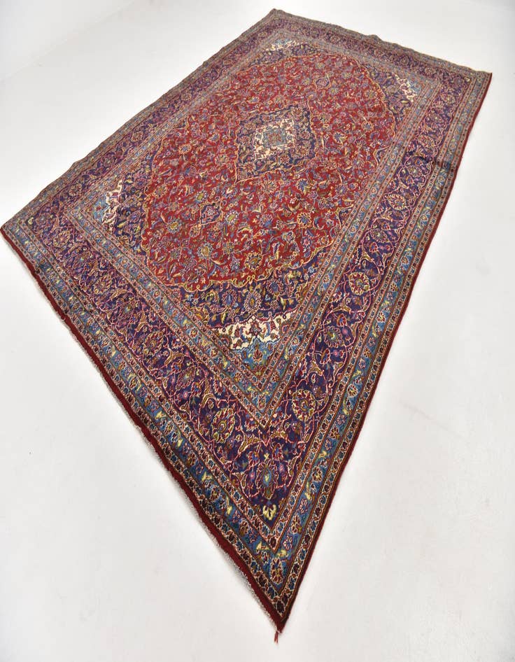 Detail image of  9' 7 x 13'  Hand Knotted Mashad Persian Wool Rug