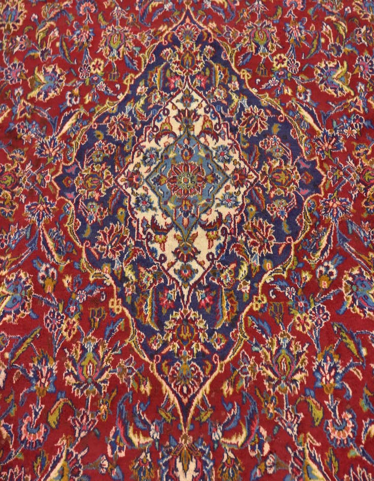 Detail image of  9' 7 x 13'  Hand Knotted Mashad Persian Wool Rug