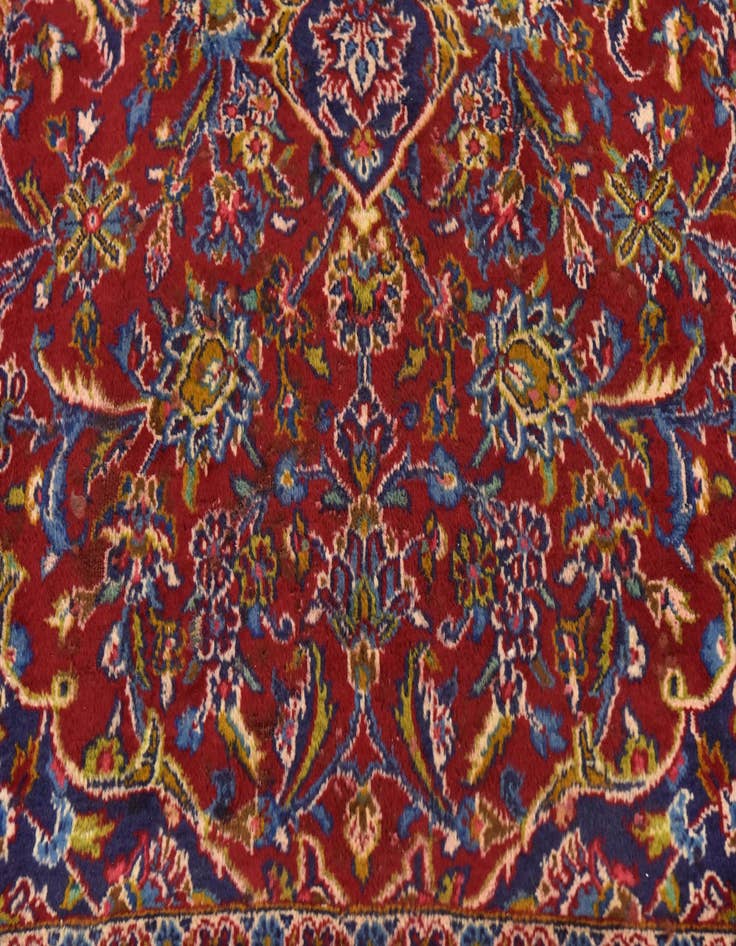 Detail image of  9' 7 x 13'  Hand Knotted Mashad Persian Wool Rug