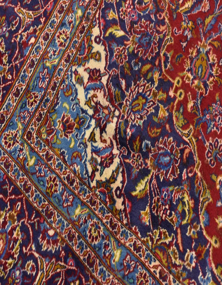 Detail image of  9' 7 x 13'  Hand Knotted Mashad Persian Wool Rug