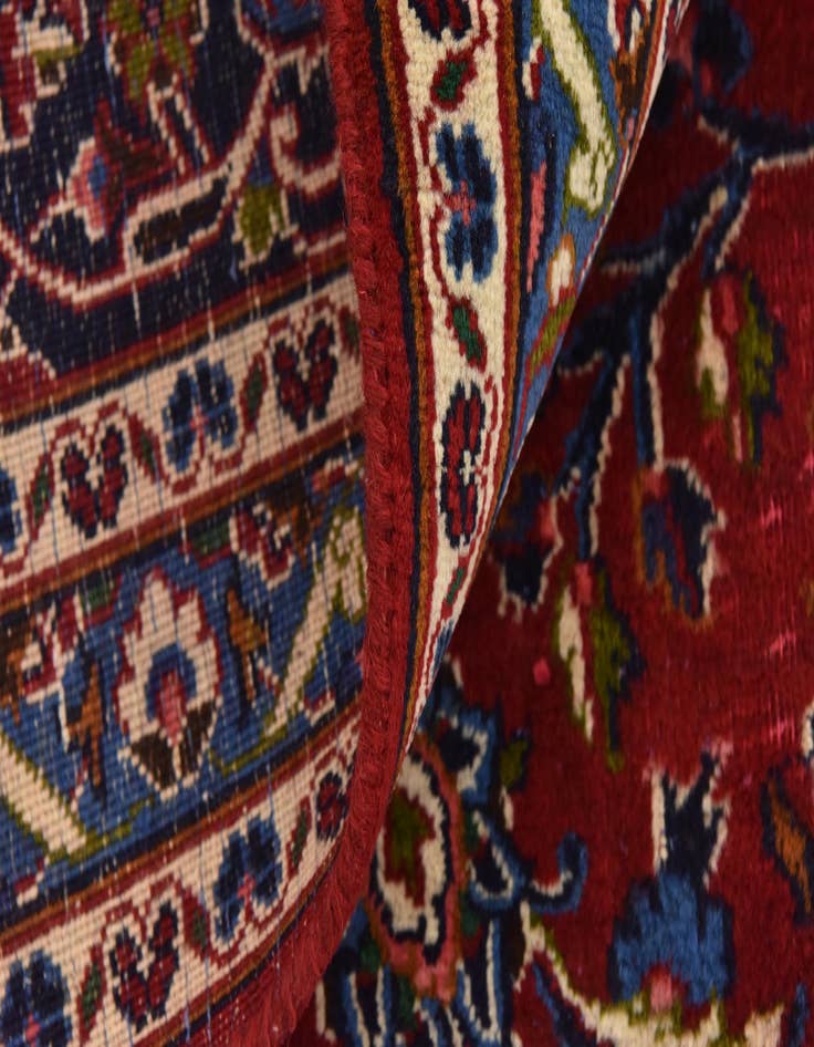 Detail image of  9' 7 x 12' 6  Hand Knotted Mashad Persian Wool Rug