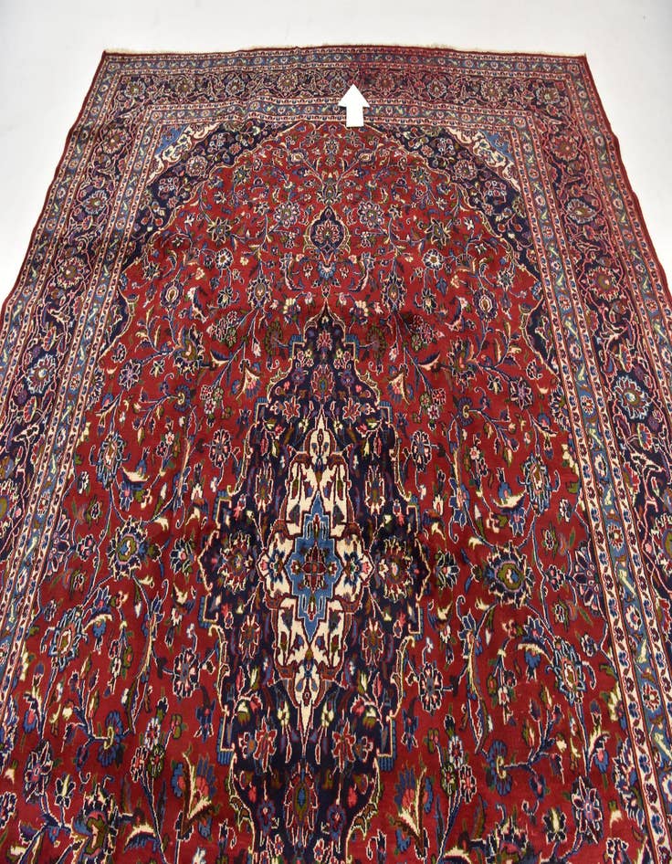 Detail image of  9' 7 x 12' 6  Hand Knotted Mashad Persian Wool Rug