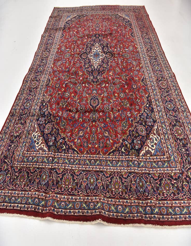 Detail image of  9' 7 x 12' 6  Hand Knotted Mashad Persian Wool Rug