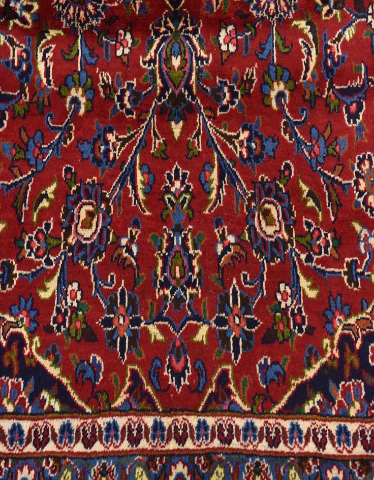 Detail image of  9' 7 x 12' 6  Hand Knotted Mashad Persian Wool Rug