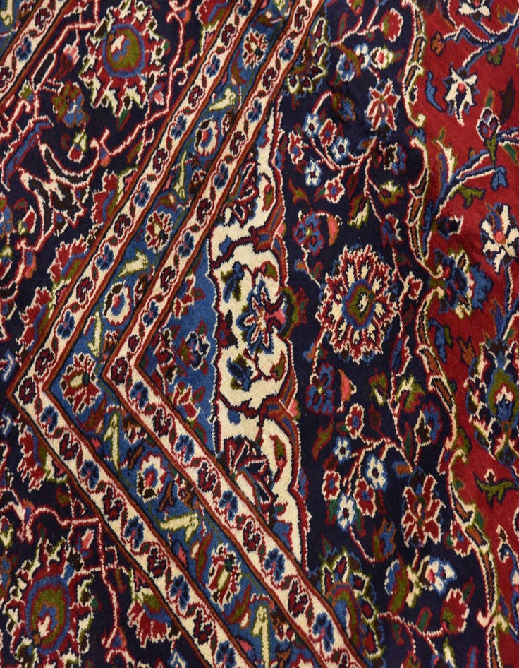 Detail image of  9' 7 x 12' 6  Hand Knotted Mashad Persian Wool Rug