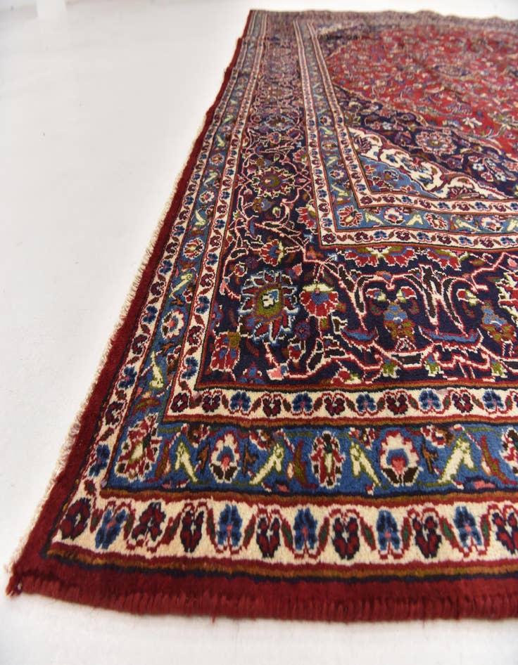 Detail image of  9' 7 x 12' 6  Hand Knotted Mashad Persian Wool Rug