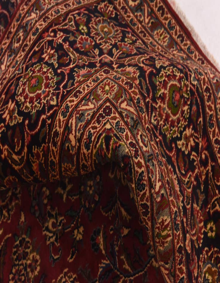 Detail image of  9' 9 x 12' 7  Hand Knotted Mashad Persian Wool Rug