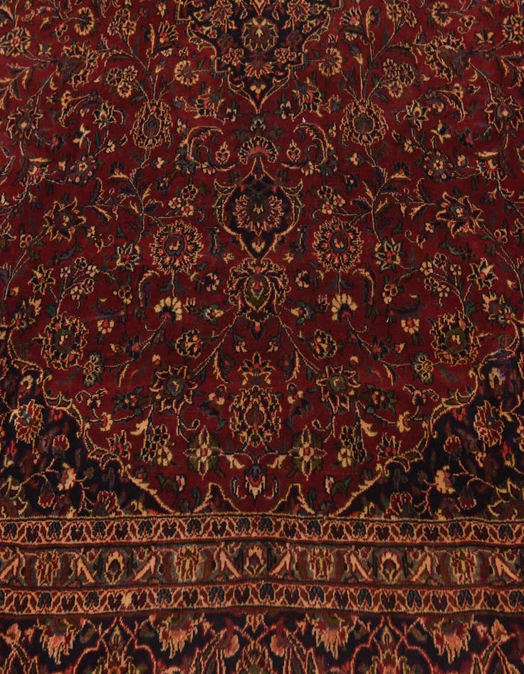 Detail image of  9' 9 x 12' 7  Hand Knotted Mashad Persian Wool Rug