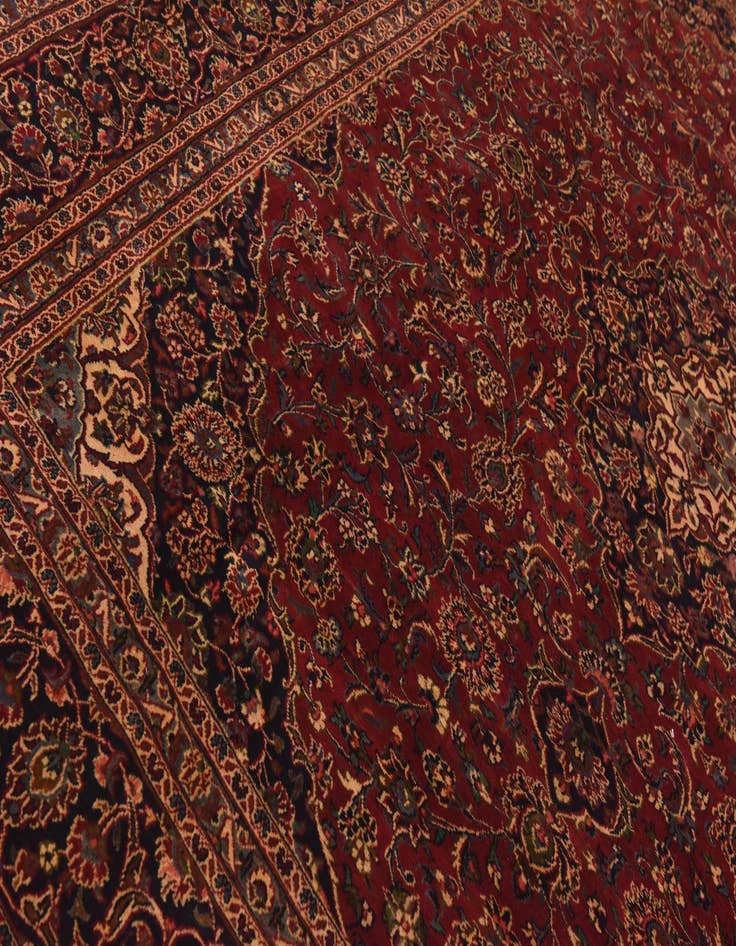 Detail image of  9' 9 x 12' 7  Hand Knotted Mashad Persian Wool Rug