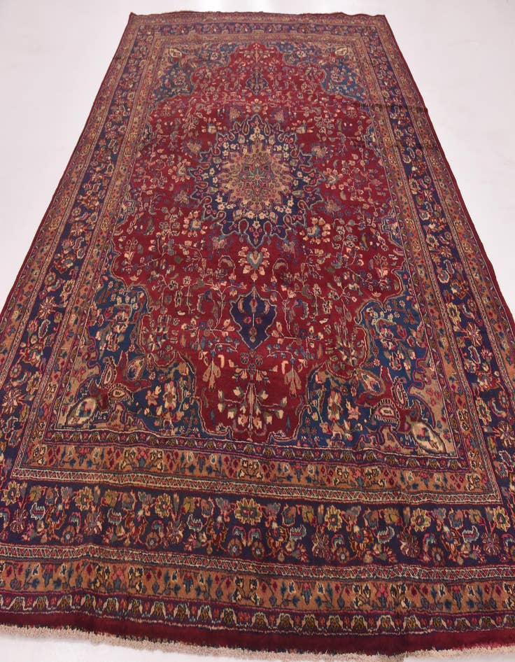 Detail image of  9' 8 x 12' 4  Hand Knotted Mashad Persian Wool Rug