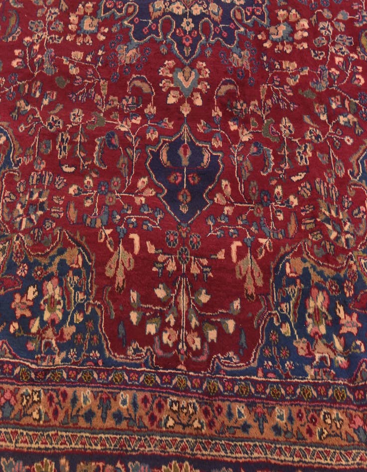 Detail image of  9' 8 x 12' 4  Hand Knotted Mashad Persian Wool Rug