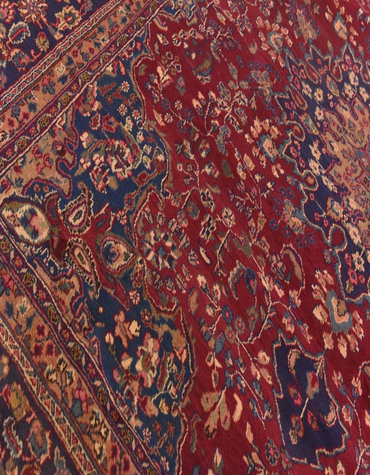 Detail image of  9' 8 x 12' 4  Hand Knotted Mashad Persian Wool Rug