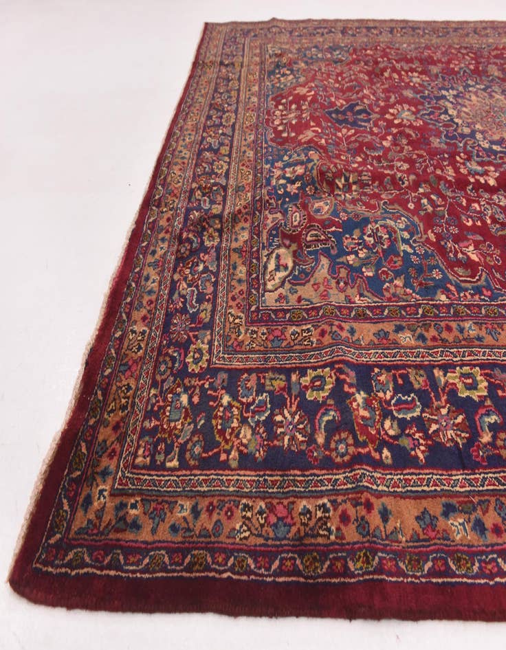 Detail image of  9' 8 x 12' 4  Hand Knotted Mashad Persian Wool Rug