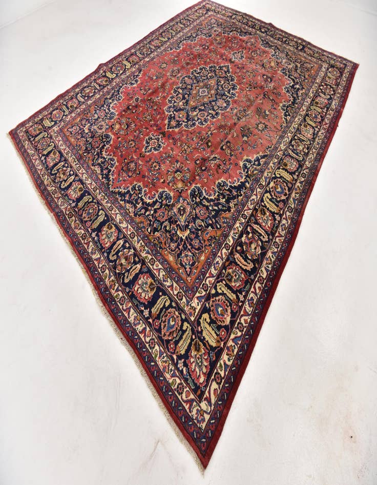 Detail image of  10' x 12' 10  Hand Knotted Mashad Persian Wool Rug