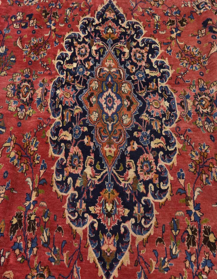 Detail image of  10' x 12' 10  Hand Knotted Mashad Persian Wool Rug