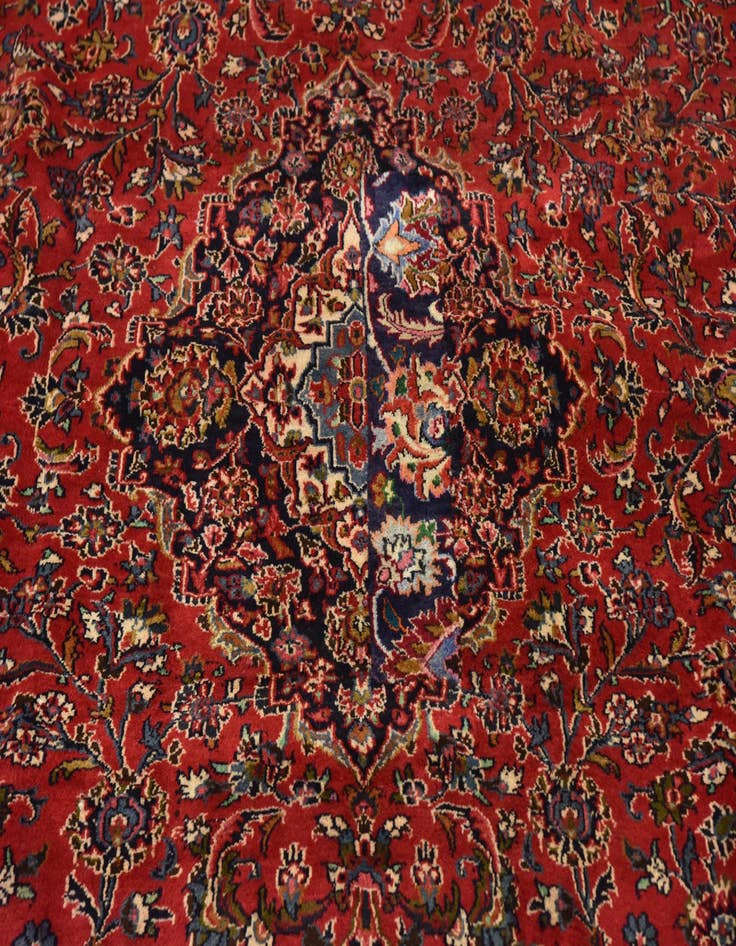 Detail image of  9' 8 x 13'  Hand Knotted Mashad Persian Wool Rug