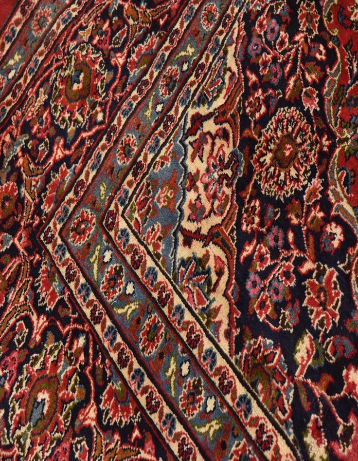 Detail image of  9' 8 x 13'  Hand Knotted Mashad Persian Wool Rug