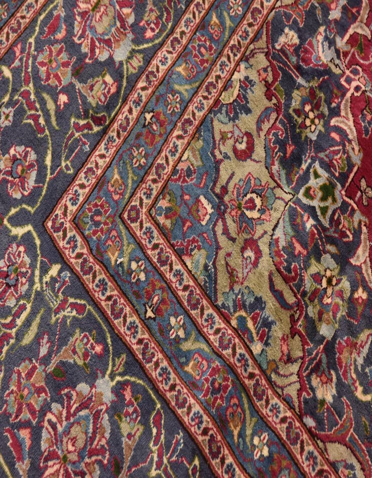 Detail image of  10' x 12' 9  Hand Knotted Mashad Persian Wool Rug