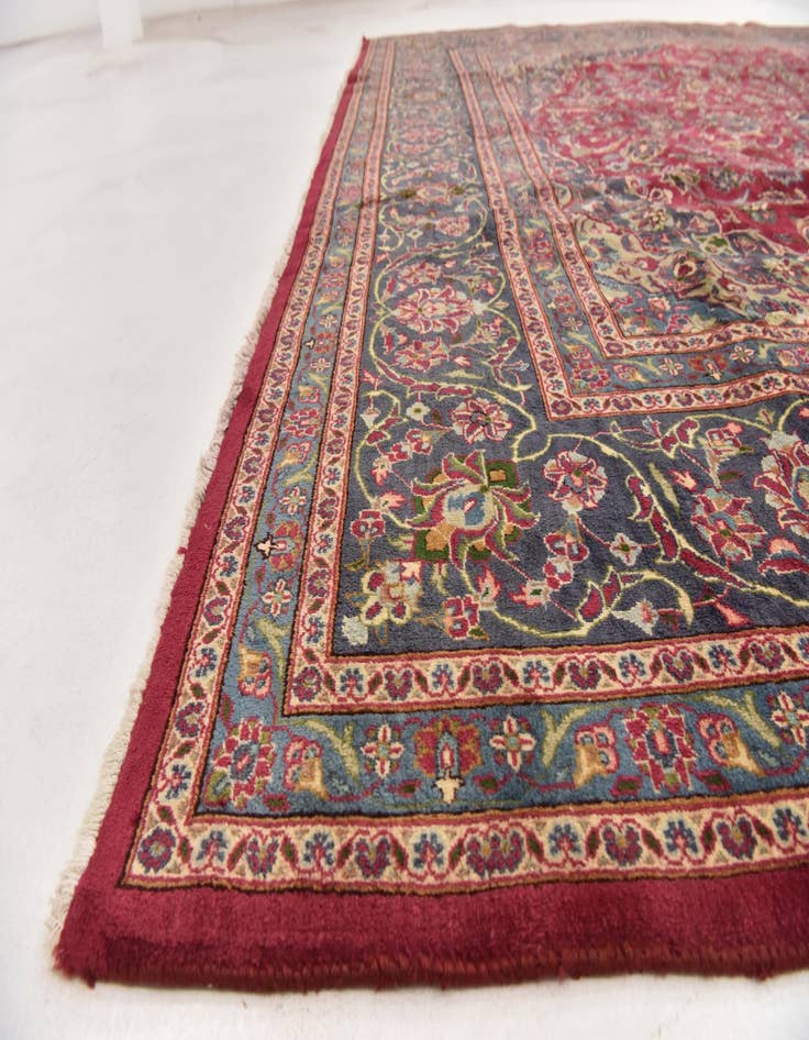 Detail image of  10' x 12' 9  Hand Knotted Mashad Persian Wool Rug