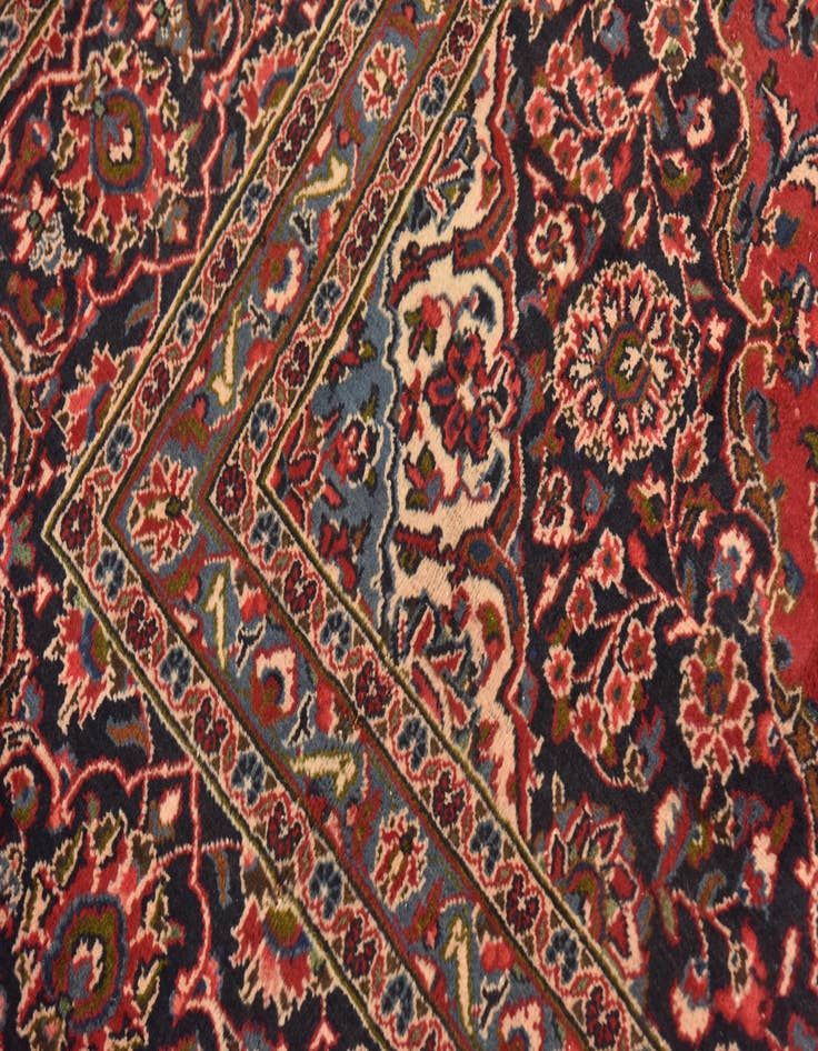 Detail image of  9' 7 x 12' 8  Hand Knotted Mashad Persian Wool Rug