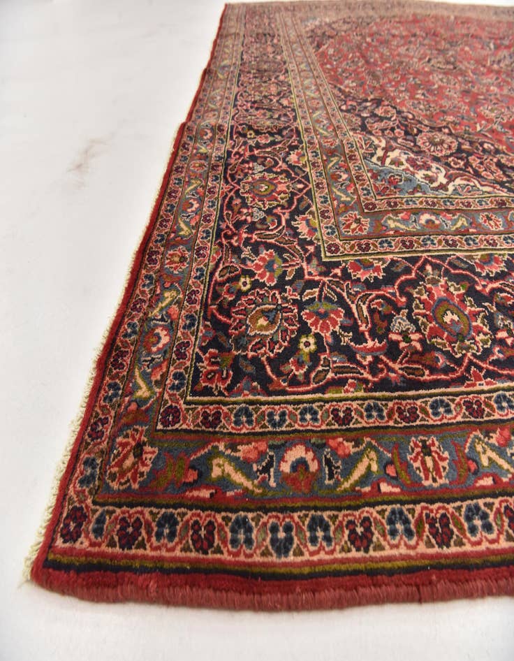 Detail image of  9' 7 x 12' 8  Hand Knotted Mashad Persian Wool Rug