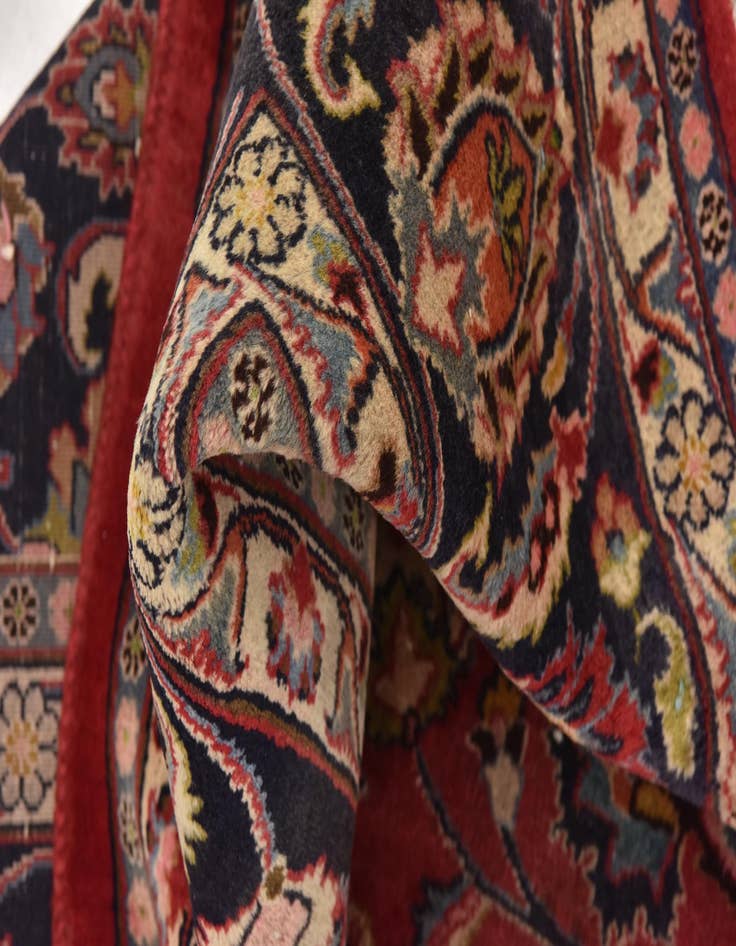 Detail image of  9' 9 x 13' 2  Hand Knotted Mashad Persian Wool Rug