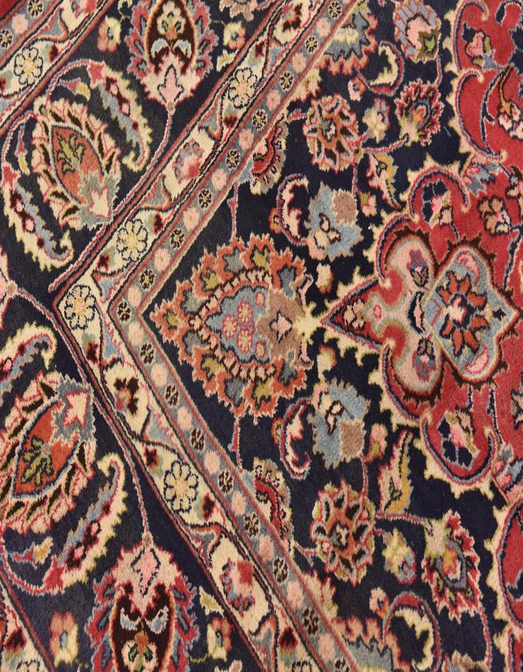 Detail image of  9' 9 x 13' 2  Hand Knotted Mashad Persian Wool Rug