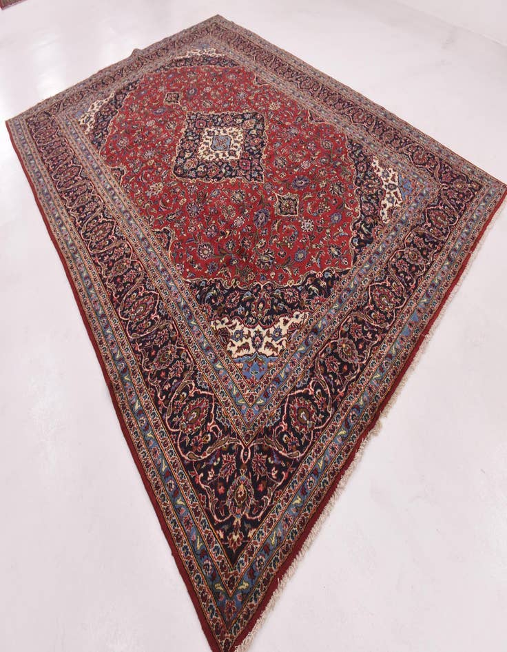 Detail image of  9' 8 x 13' 5  Hand Knotted Mashad Persian Wool Rug