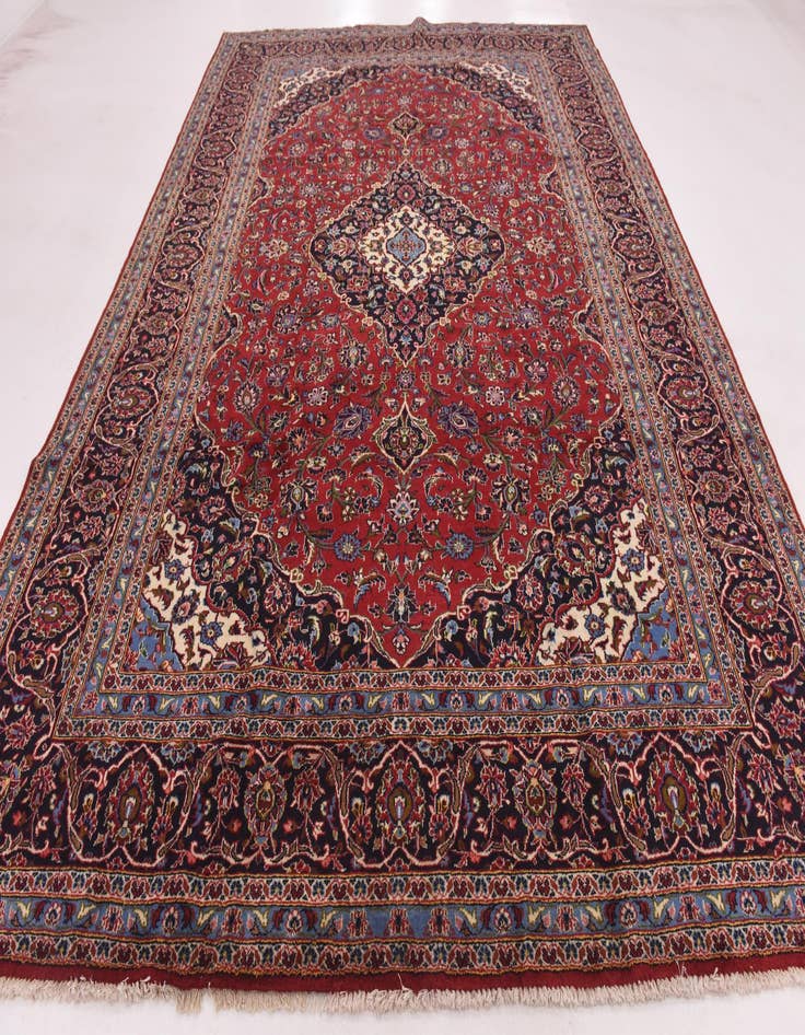 Detail image of  9' 8 x 13' 5  Hand Knotted Mashad Persian Wool Rug