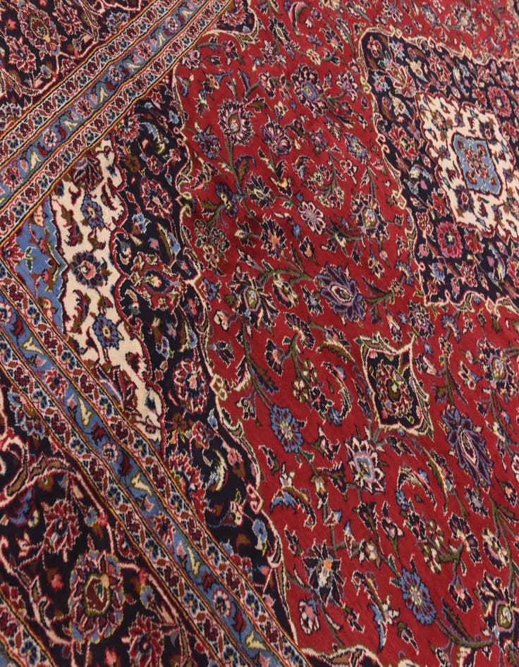 Detail image of  9' 8 x 13' 5  Hand Knotted Mashad Persian Wool Rug