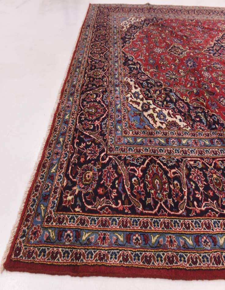 Detail image of  9' 8 x 13' 5  Hand Knotted Mashad Persian Wool Rug