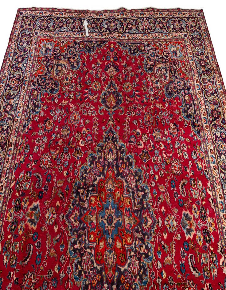 Detail image of  9' 3 x 13' 5  Hand Knotted Mashad Persian Wool Rug