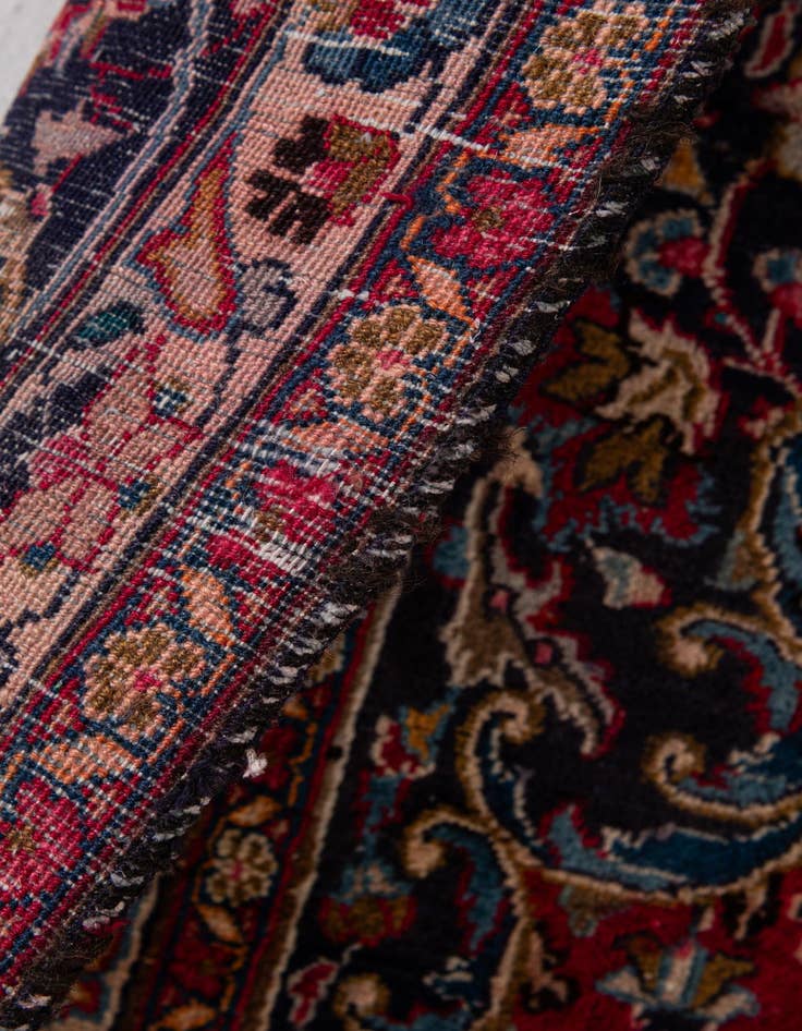 Detail image of  9' 3 x 13' 5  Hand Knotted Mashad Persian Wool Rug