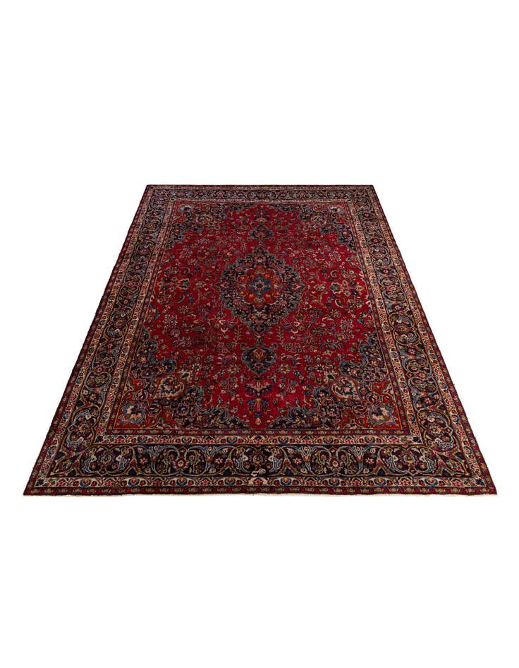 Detail image of  9' 3 x 13' 5  Hand Knotted Mashad Persian Wool Rug