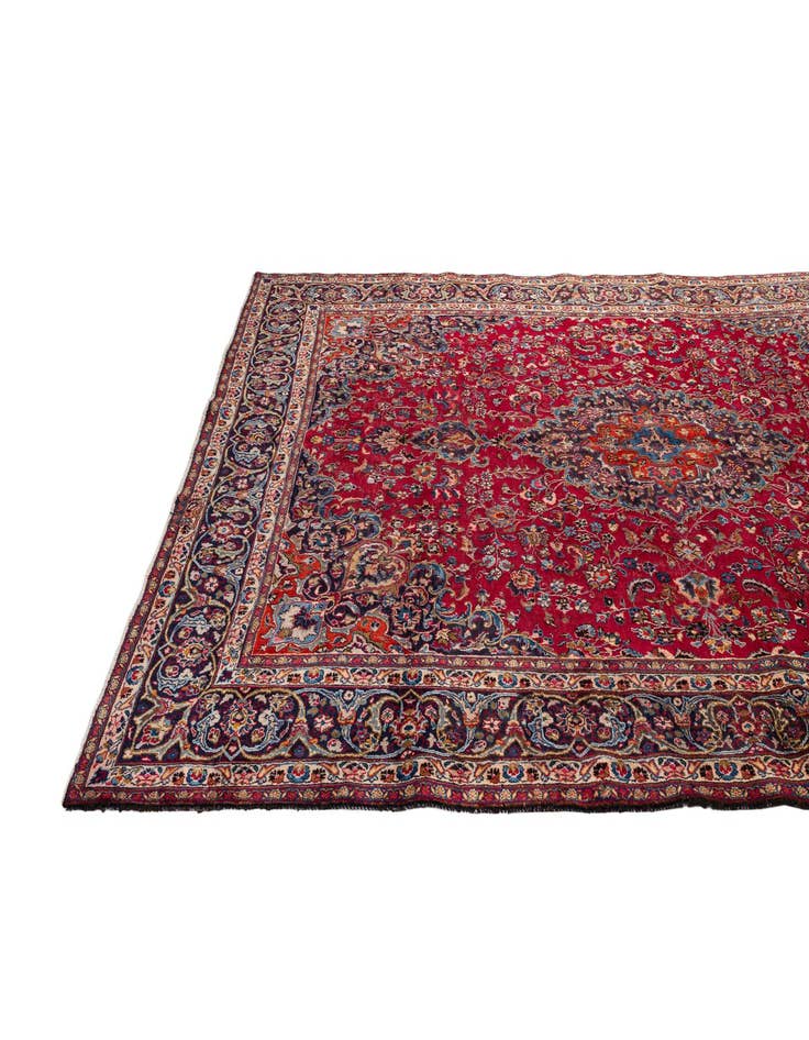 Detail image of  9' 3 x 13' 5  Hand Knotted Mashad Persian Wool Rug