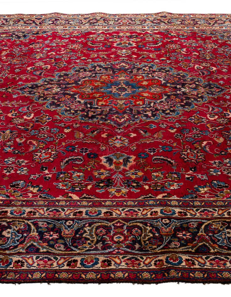Detail image of  9' 3 x 13' 5  Hand Knotted Mashad Persian Wool Rug