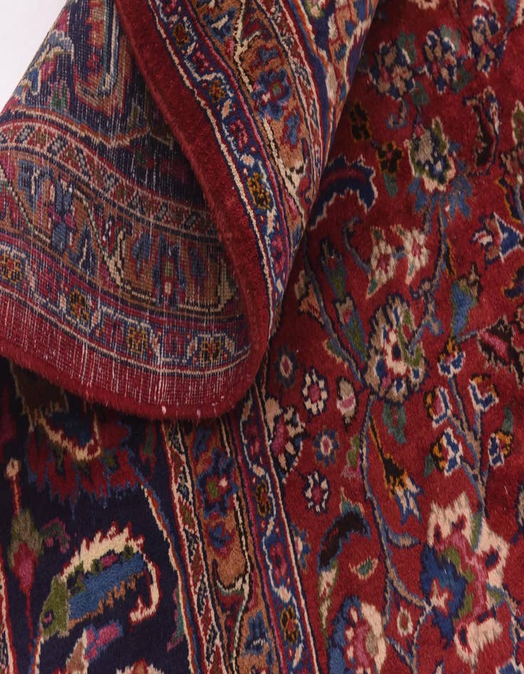 Detail image of  9' 9 x 12' 9  Hand Knotted Mashad Persian Wool Rug