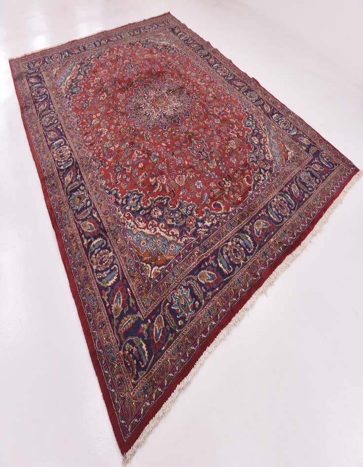 Detail image of  9' 9 x 12' 9  Hand Knotted Mashad Persian Wool Rug