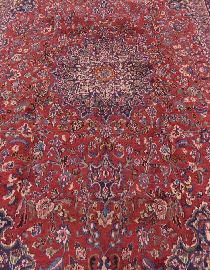 Detail image of  9' 9 x 12' 9  Hand Knotted Mashad Persian Wool Rug