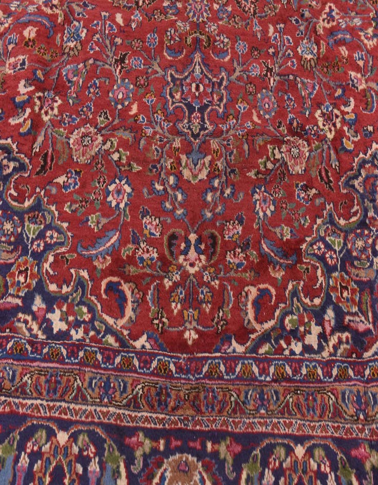 Detail image of  9' 9 x 12' 9  Hand Knotted Mashad Persian Wool Rug