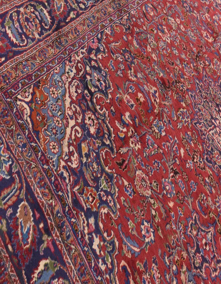 Detail image of  9' 9 x 12' 9  Hand Knotted Mashad Persian Wool Rug