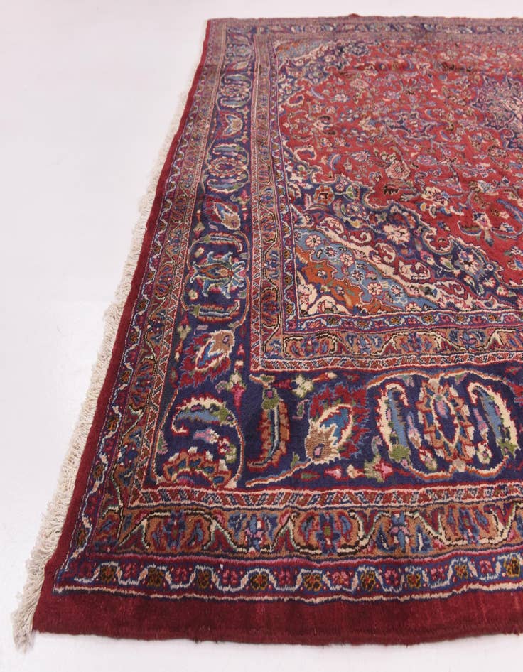 Detail image of  9' 9 x 12' 9  Hand Knotted Mashad Persian Wool Rug