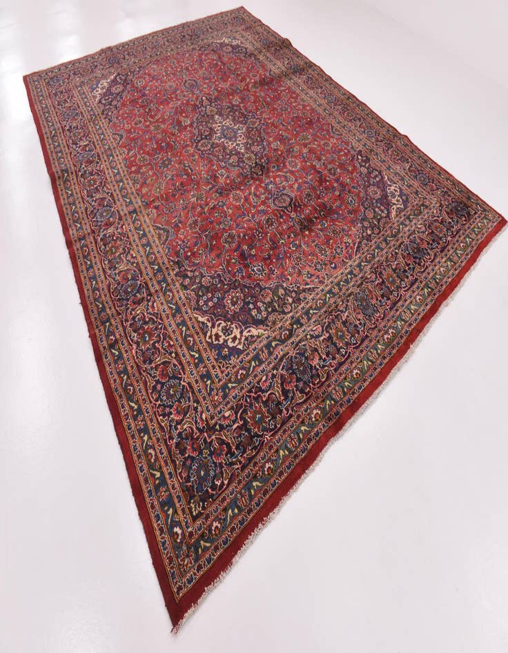 Detail image of  9' 10 x 13'  Hand Knotted Mashad Persian Wool Rug