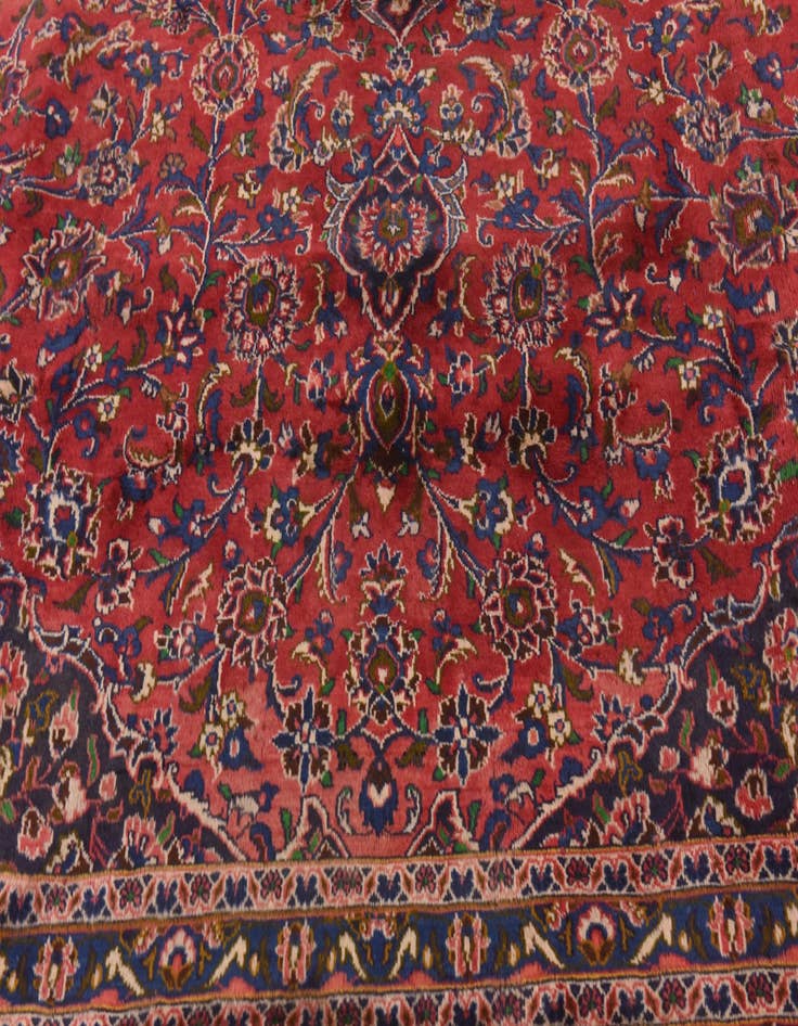 Detail image of  9' 10 x 13'  Hand Knotted Mashad Persian Wool Rug